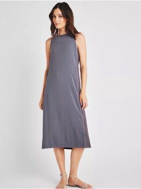 Splendid Sleek Sleeveless Midi Dress in Slate Gray